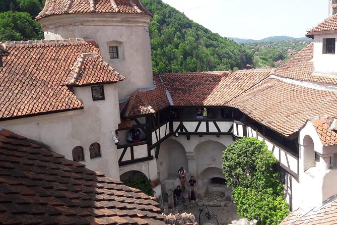 3-Castle: Peles,Bran,Rasnov,Sinaia Monastery from Brasov w pickup - Bran Castle: Dracula, steps, and crowded rooms