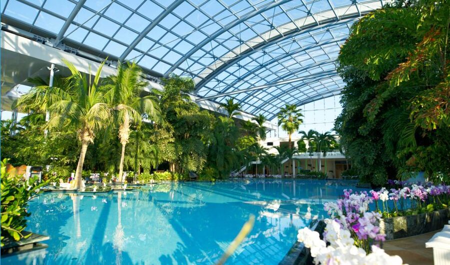 Bucuresti: Therme Bucharest Evening Entry Ticket & Transfer - Saunas, salt pools, and optional treatments
