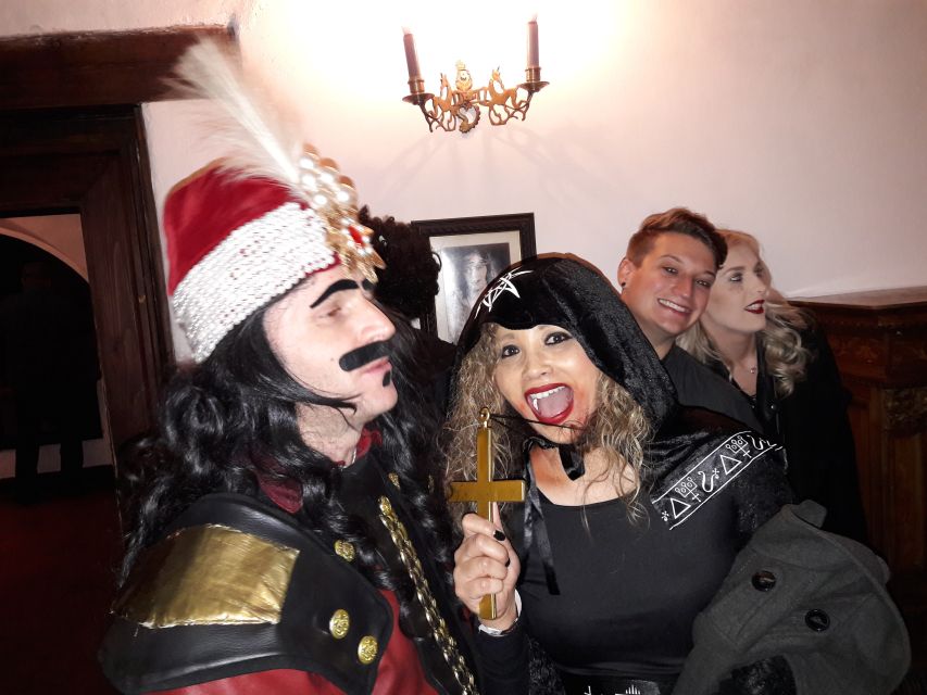 From Brasov: Halloween Party at Bran Castle - Wine, palinca, and snacks before the castle