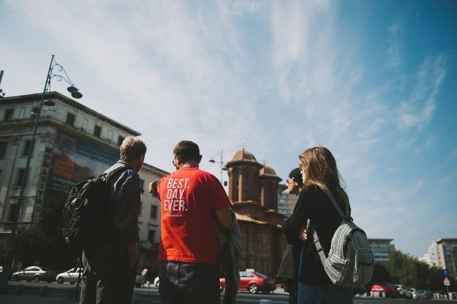 Private Bucharest: History & Food with Traditional Meal - Walking Victory Street past royal and interwar Bucharest