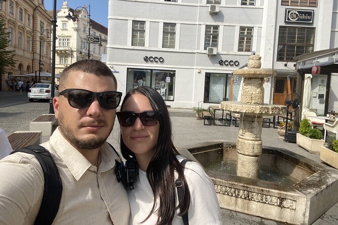 Sibiu Old Town Exploration Game and Self-Guided Tour - Piata Mica: a compact square with room to pause
